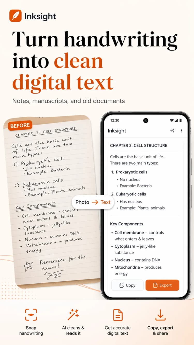 Inksight scanning handwritten notes